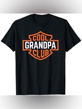 Cool Grandpa Club Black Graphic T-Shirt